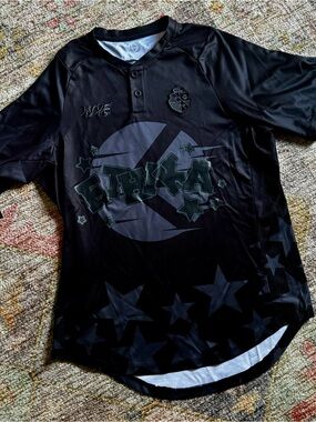 Ethika Black Men's Graphic Jersey Shirt - small